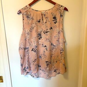 Reitmans Pink Sleeveless Blouse Tank Size XXL plus spring floral